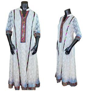 Handmade Costume Ceremonial Unique Lined Lacey Long MEDIUM Gown Dress Cosplay